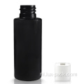 Huisdier platte schouder mat zwart plastic fles
